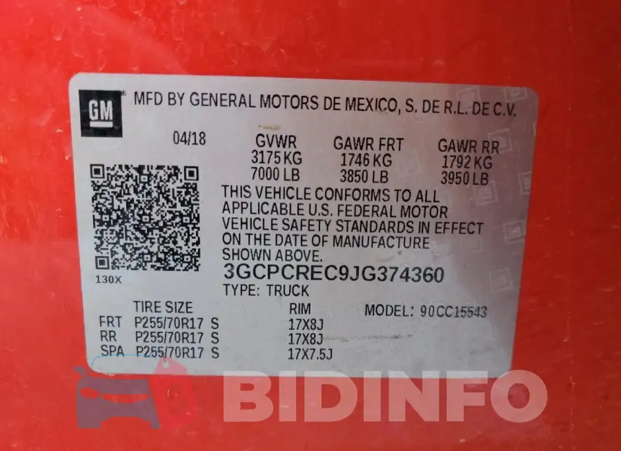 3GCPCREC9JG374360 Photo# 13