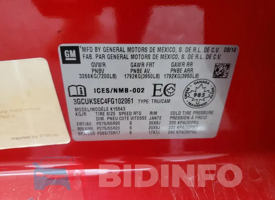 3GCUKSEC4FG102061 Photo# 12