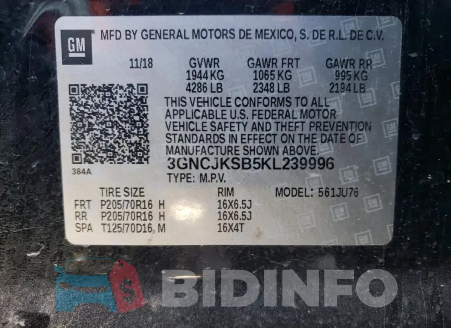 3GNCJKSB5KL239996 Photo# 13