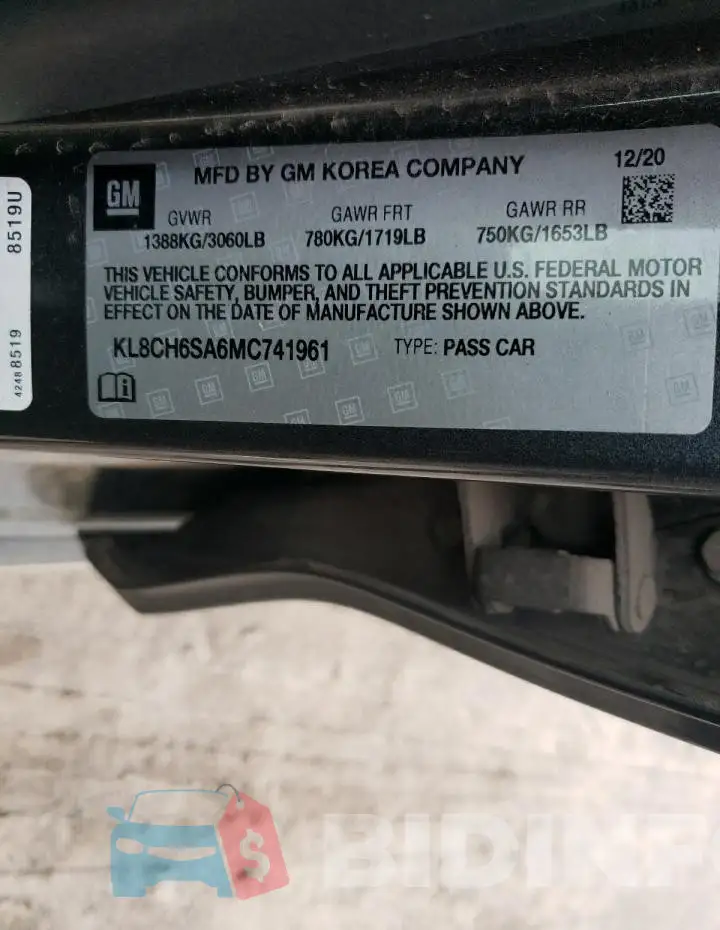 KL8CH6SA6MC741961 Photo# 12