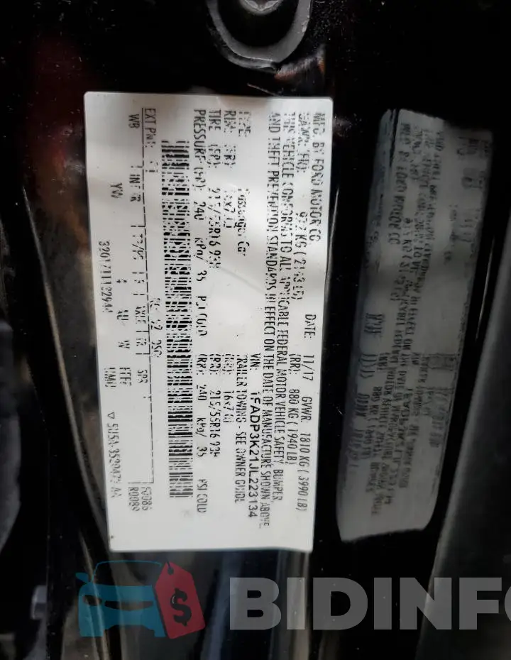 1FADP3K21JL223134 Photo# 12