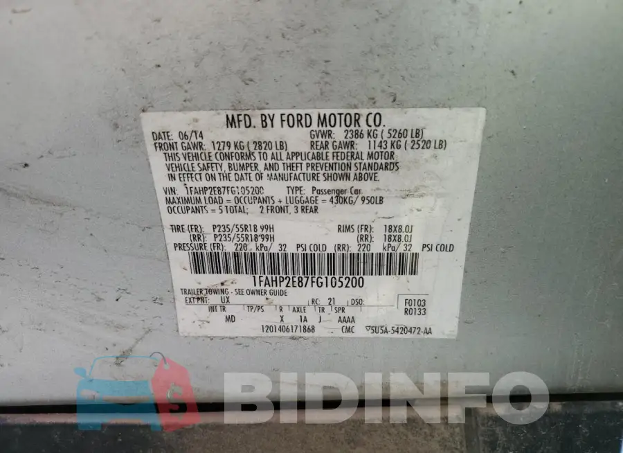 1FAHP2E87FG105200 Photo# 13