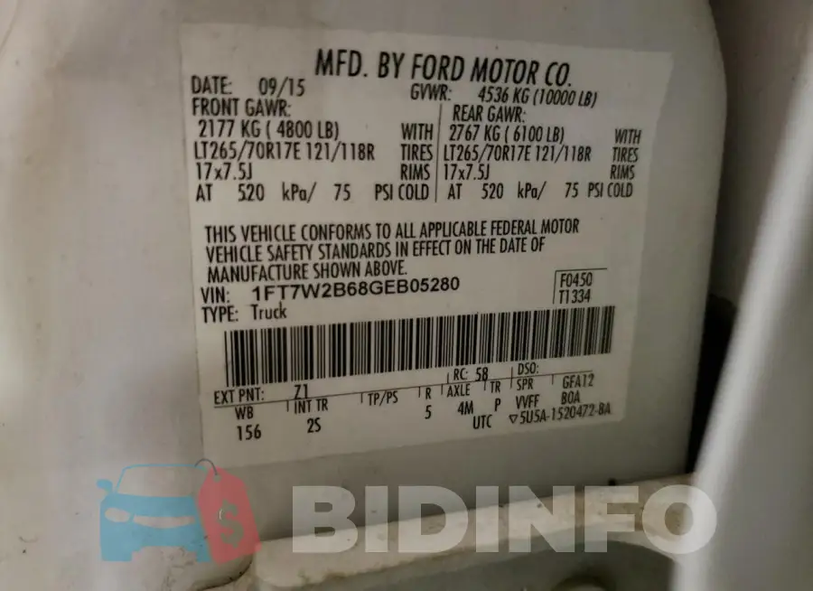 1FT7W2B68GEB05280 Photo# 12