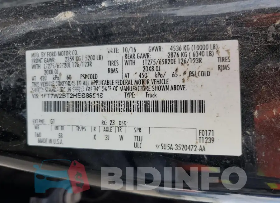 1FT7W2BT2HEB88518 Photo# 12