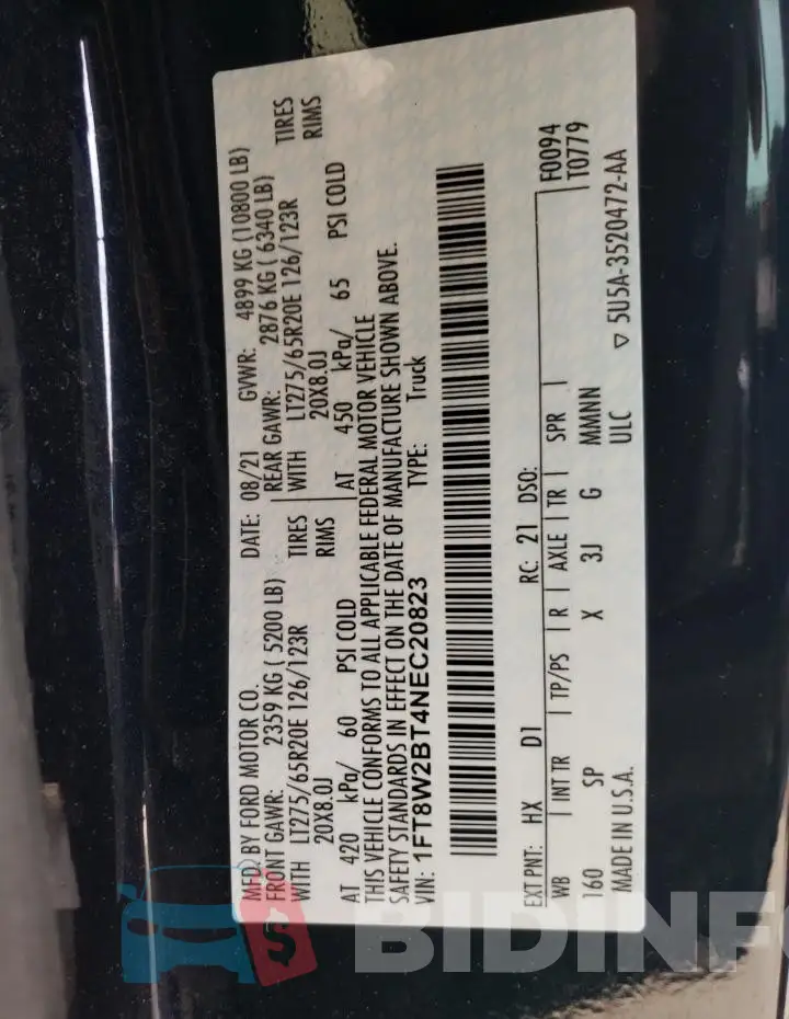 1FT8W2BT4NEC20823 Photo# 12