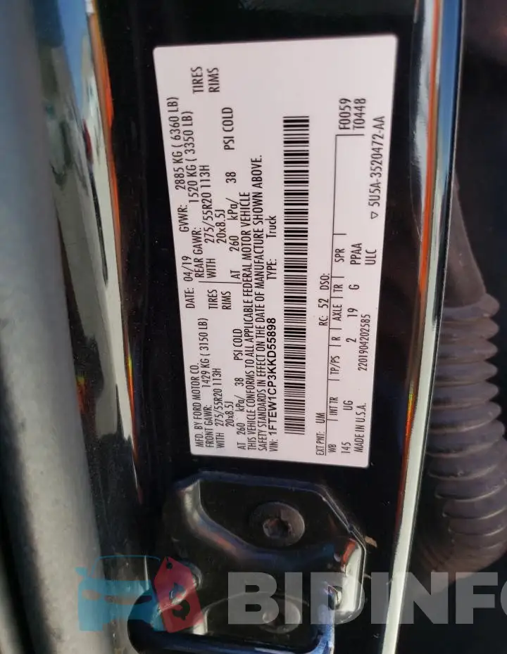 1FTEW1CP3KKD55898 Photo# 12