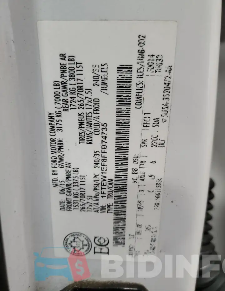 1FTEW1EF8FFB74735 Photo# 12