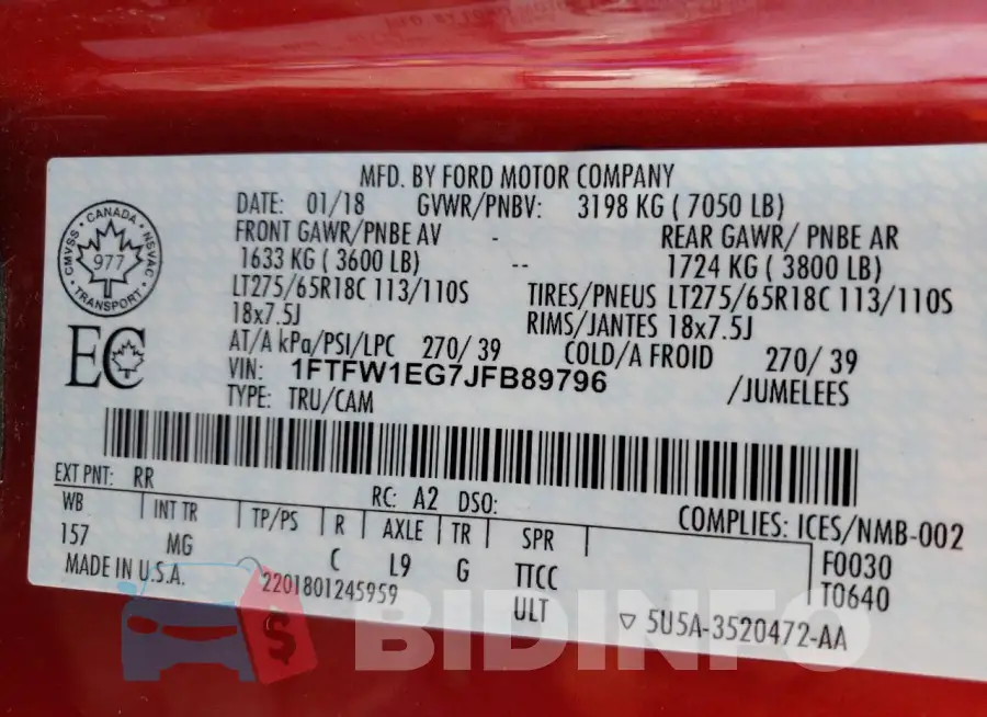 1FTFW1EG7JFB89796 Photo# 12