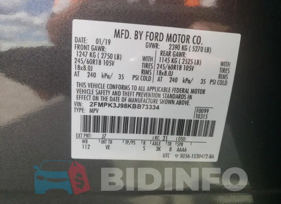 2FMPK3J98KBB73334 Photo# 13