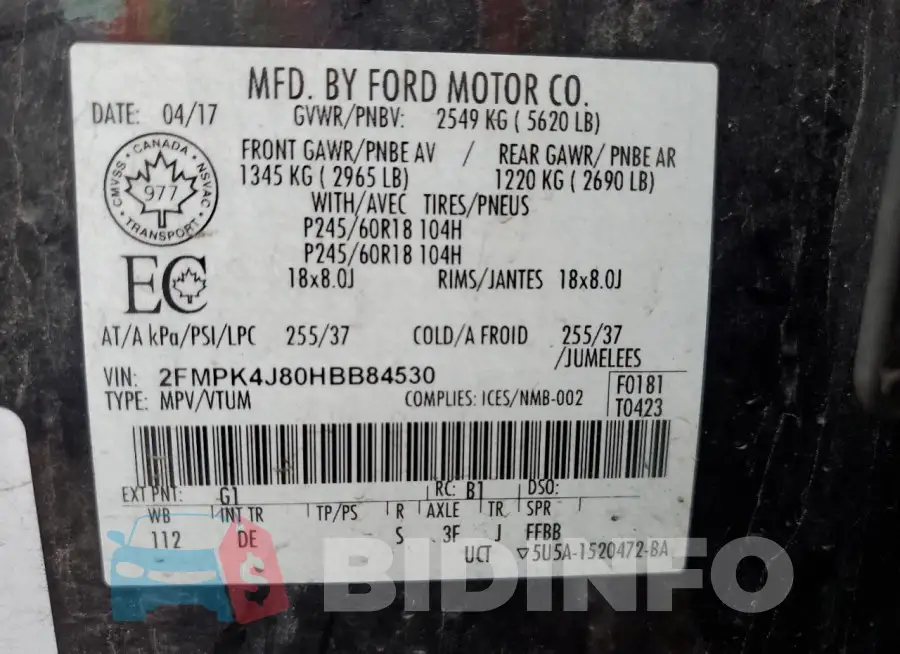 2FMPK4J80HBB84530 Photo# 13