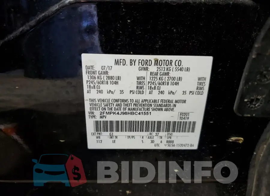 2FMPK4J98HBC41551 Photo# 13