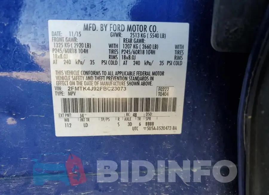 2FMTK4J92FBC23073 Photo# 12