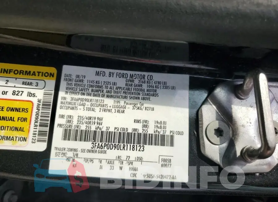 3FA6P0D90LR118123 Photo# 12