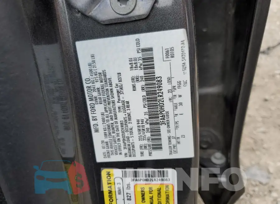 3FA6P0HD2LR249083 Photo# 13