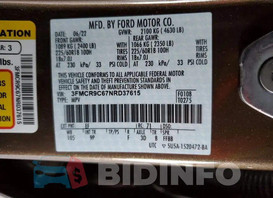 3FMCR9C67NRD37615 Photo# 12