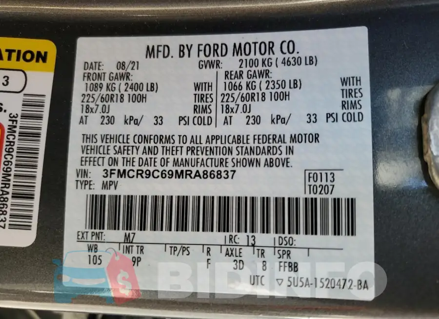 3FMCR9C69MRA86837 Photo# 14