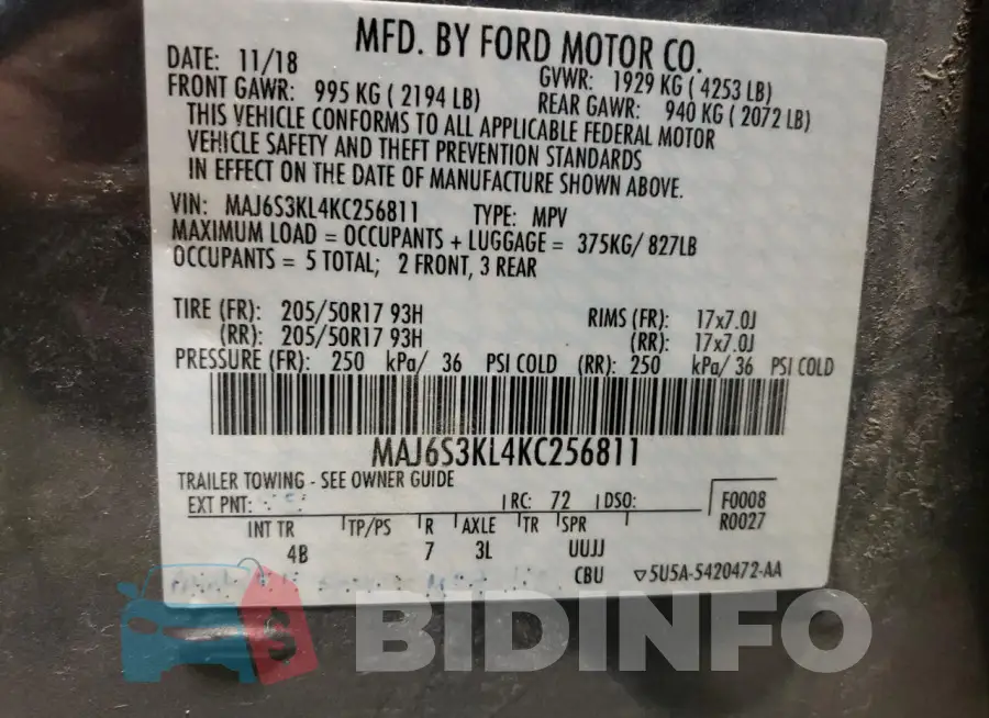MAJ6S3KL4KC256811 Photo# 12