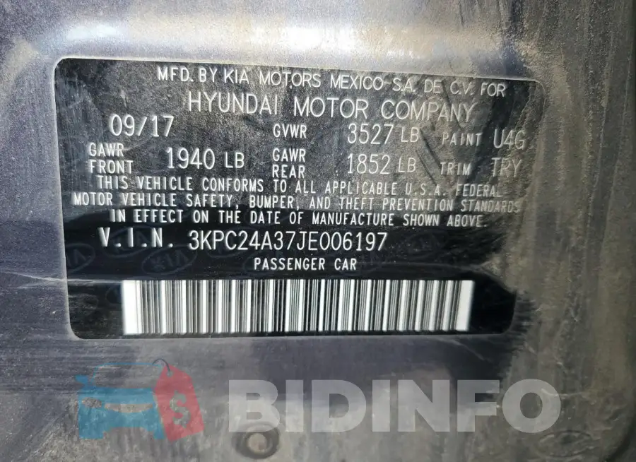 3KPC24A37JE006197 Photo# 12