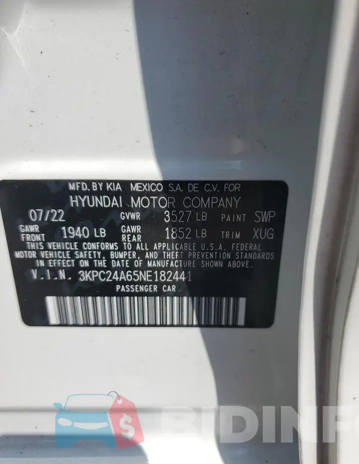 3KPC24A65NE182441 Photo# 12