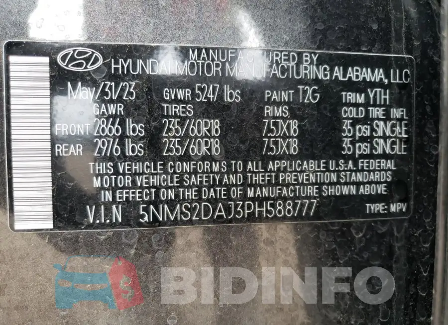 5NMS2DAJ3PH588777 Photo# 13