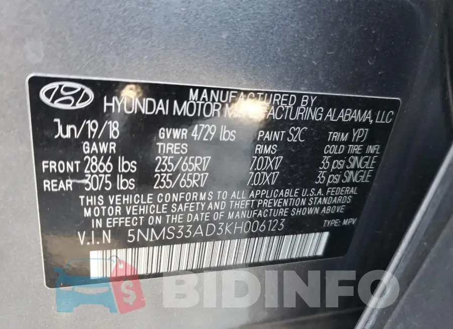5NMS33AD3KH006123 Photo# 13