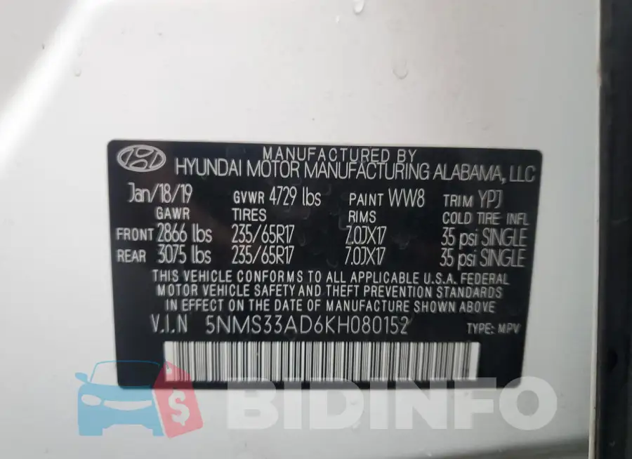 5NMS33AD6KH080152 Photo# 12