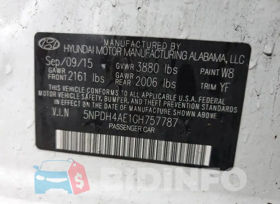 5NPDH4AE1GH757787 Photo# 13