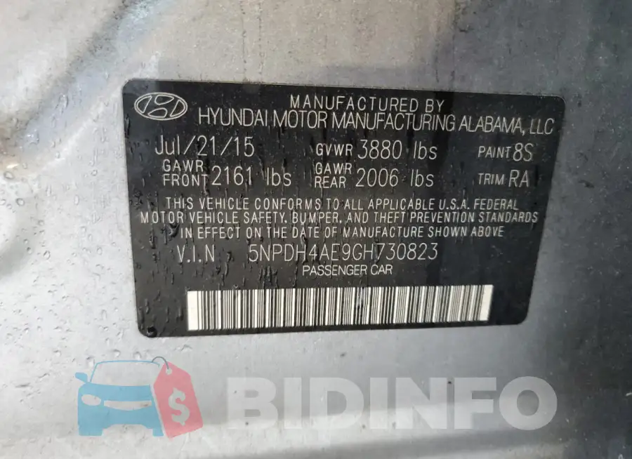 5NPDH4AE9GH730823 Photo# 12