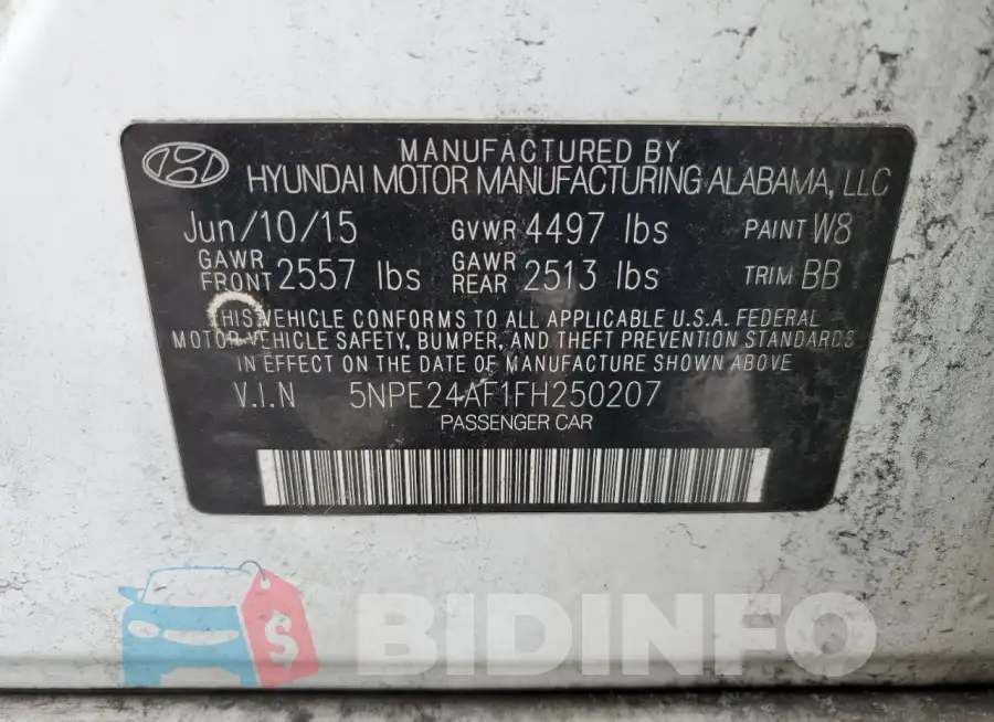 5NPE24AF1FH250207 Photo# 12