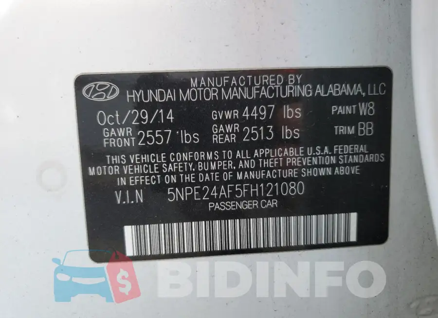 5NPE24AF5FH121080 Photo# 12
