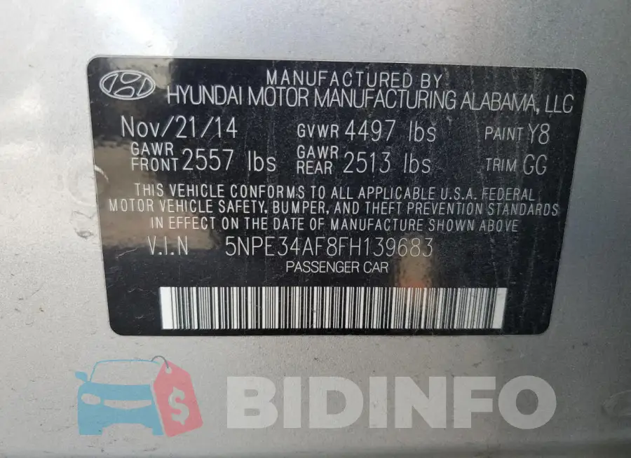 5NPE34AF8FH139683 Photo# 12