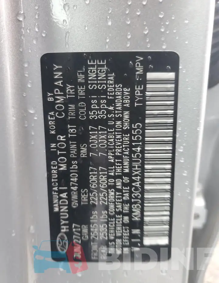 KM8J3CA4XHU541555 Photo# 13