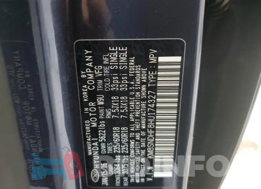 KM8SNDHF8HU174327 Photo# 13