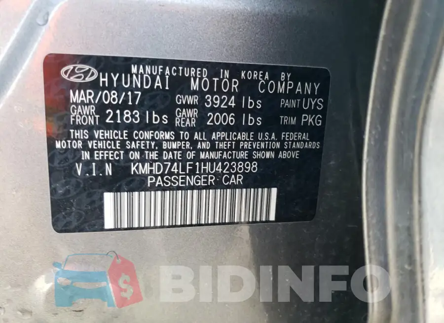 KMHD74LF1HU423898 Photo# 12
