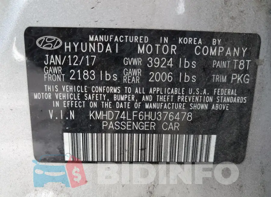 KMHD74LF6HU376478 Photo# 13
