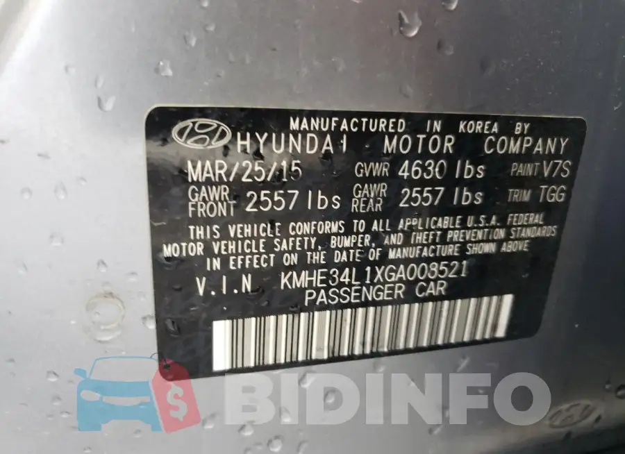 KMHE34L1XGA008521 Photo# 12