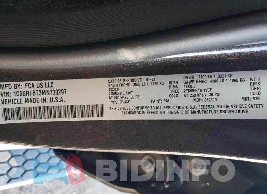 1C6SRFBT3MN730297 Photo# 12