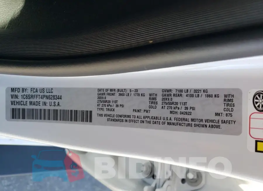 1C6SRFFT4PN628344 Photo# 12