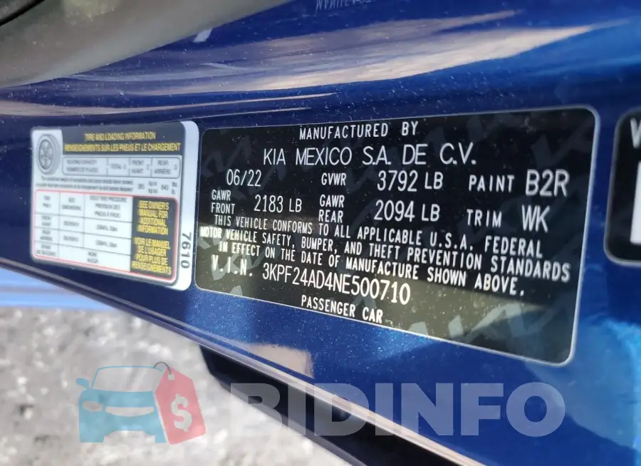 3KPF24AD4NE500710 Photo# 12