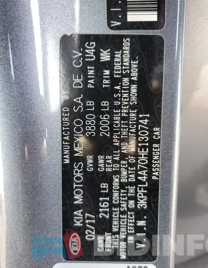 3KPFL4A70HE130741 Photo# 12