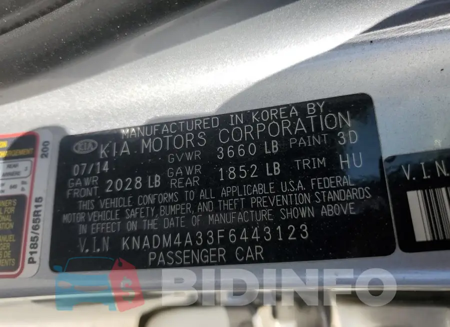 KNADM4A33F6443123 Photo# 13