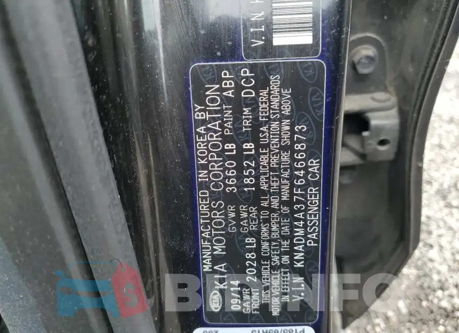 KNADM4A37F6466873 Photo# 12