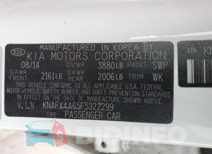 KNAFX4A65F5322299 Photo# 13