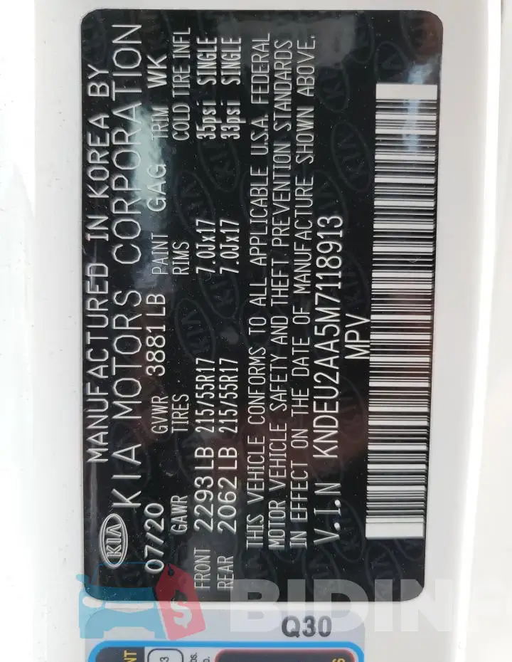 KNDEU2AA5M7118913 Photo# 13