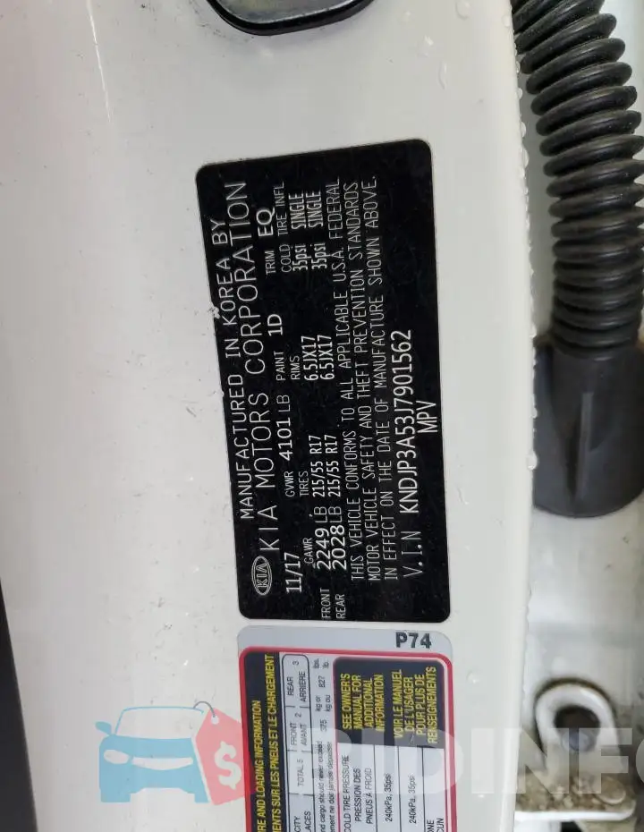 KNDJP3A53J7901562 Photo# 14