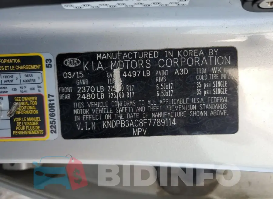 KNDPB3AC8F7789114 Photo# 12