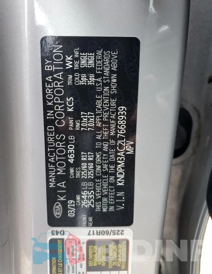KNDPM3AC2L7668939 Photo# 12