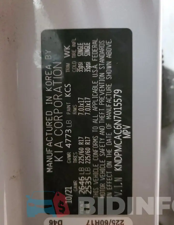KNDPMCAC6N7015579 Photo# 13