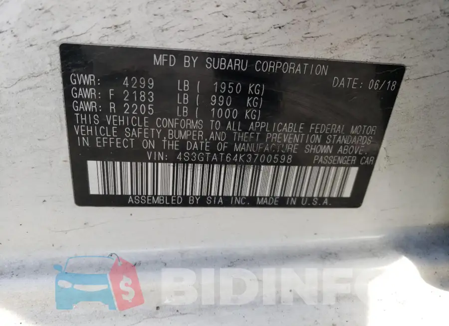 4S3GTAT64K3700598 Photo# 13