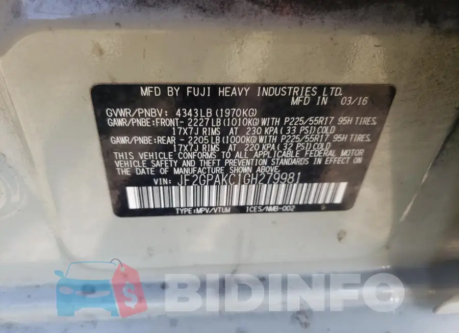 JF2GPAKC1GH279981 Photo# 12